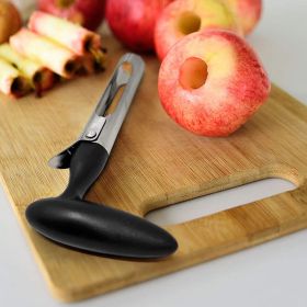 1pc Premium Apple Corer - Easy To Use Durable Apple Corer Remover For Pears; Bell Peppers; Apples - Stainless Steel; Kitchen Gadgets; Black; 7inch*3.9