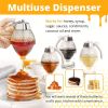 1pc Honey Dispenser; No Drip Maple Syrup Dispenser; Honey Comb Shaped Honey Pot; Honey Jar With Storage Stand; 8oz Capacity