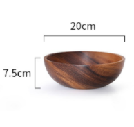Acacia wooden bowl wooden tableware (Option: Brown-20X7.5cm)