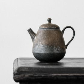 High Mountain Stream Kettle Tea Maker Ceramic Single Pot Kung Fu Tea Set Single Pot (Color: SILVER)
