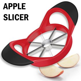 Apple Corer And Slicer - Stainless Steel Apple Corer Kitchen Tool (Color: Red)