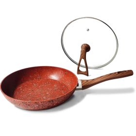 10 Inch Frying Pan With Special Lid - Deluxe Copper Granite Stone Coating - PFOA PFOS PTFE Free - Premium Nonstick Scratch Proof Coating - Comes With (Option: Copper)