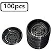 100 Pcs Plastic Disposable Sauce Dishes, Dipping Soy Sauce Seasoning Plate Bowls, Mini Condiment Appetizer Tray For Sushi Soy Mustard Vinegar Ketchup (Color: Black)