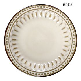 Ceramic Creative Western Food Plate Steak Spaghetti Plate (Option: White-11inch-6PCS Set)