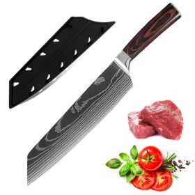10PCS Japanese Damascus Steel Chef Knife - Professional Hardened Kitchen Knives Cut Stainless Steel Santoku Kitchen (Option: 7.5GYUTO KNIFE)