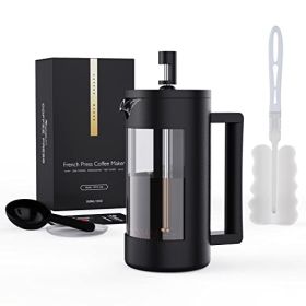 French Press Coffee Maker, Camping Plastic Glass French Coffee Press, Medium Size Tea And Frothed Milk Press,100 Percent BPA Free Prensa Francesa, Rus (Option: 600ml)
