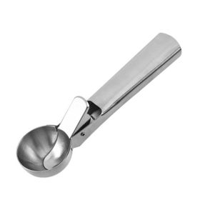 Ice Cream Scoops Stacks Stainless Steel Ice Cream Digger Non-Stick Fruit Ice Ball Maker Watermelon Ice Cream Spoon Tool (Color: SILVER)