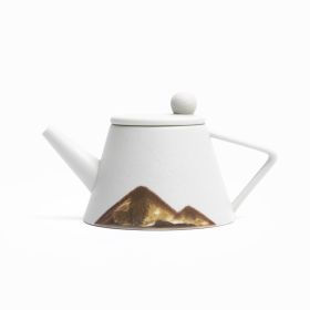 Teapot Ceramic Single Pot Underglaze Color Set Japanese Household Teapot (Color: White)