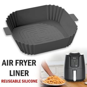 Silicone Air Fryer Tray Basket Liners Non-Stick Safe Oven Baking Tray Pot (Option: Gray)