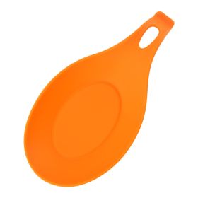 Silicone Spoon Mat Easy To Clean Kitchen Mat Shelf Mat Heat Insulation (Color: Orange)
