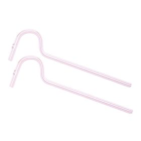 Anti Wrinkle Straw - Glass Anti-wrinkle Drinking Straws, Clear Reusable Straws With Cleaning Brush - Eco-Friendly Alternative To Plastic - Cleaning Br (Color: Pink)